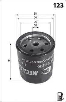 Filtro de combustible ELG5547 Mecafilter