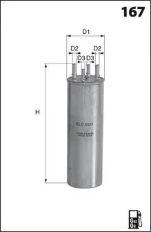 Filtro de combustible ELE6125 Mecafilter