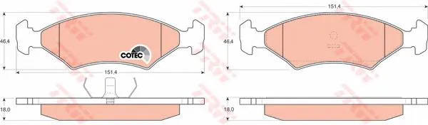 Pastillas de freno FD406A Necto