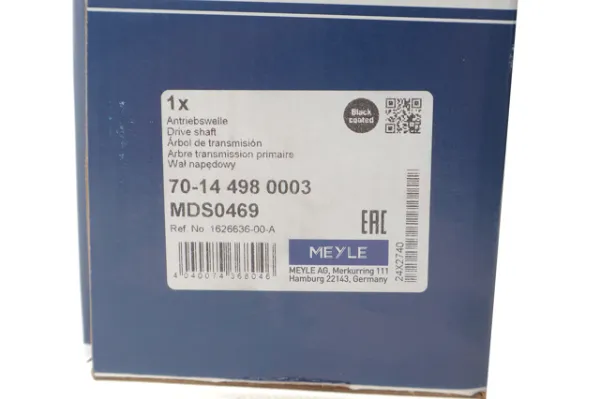 Semieje delantero izquierdo 70144980003 Meyle