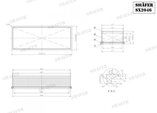 Filtro de aire SX2046 Shafer