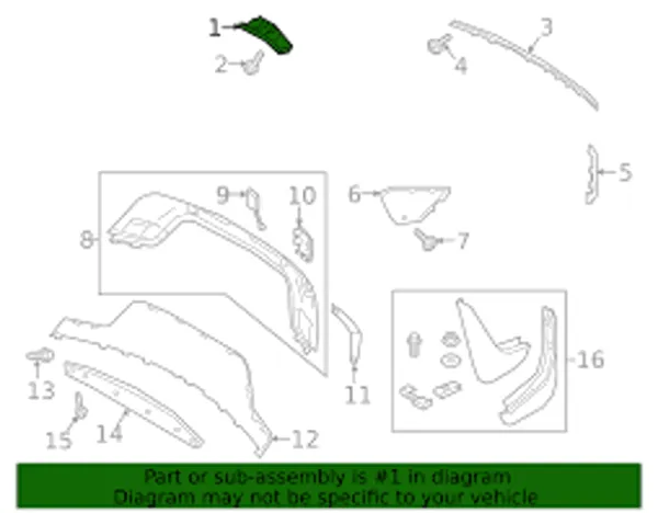 Moldura de parachoques trasero izquierdo LR138235 Land Rover
