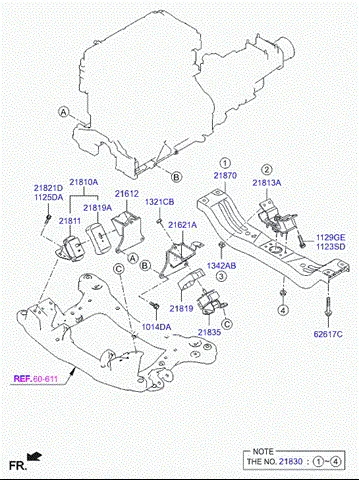 Taco de caja de cambios Hyundai H-1 STAREX Starex