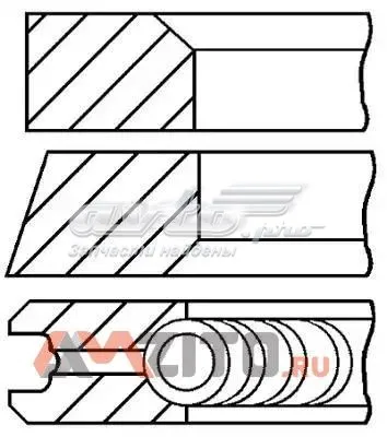 Juego de aros de pistón para 1 cilindro, sobremedida (+0,50 mm) 0812340700 Goetze
