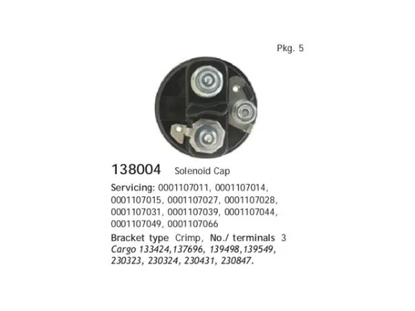 Kit de reparación del solenoide de arranque 138004 Cargo
