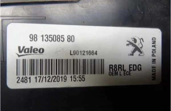 Piloto trasero exterior izquierdo 9813508580 Peugeot/Citroen