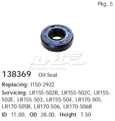 Retén del alternador 8944243530 Isuzu