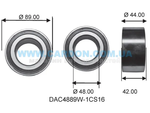 Cojinete del semieje trasero DAC4889W1CS16 Koyo