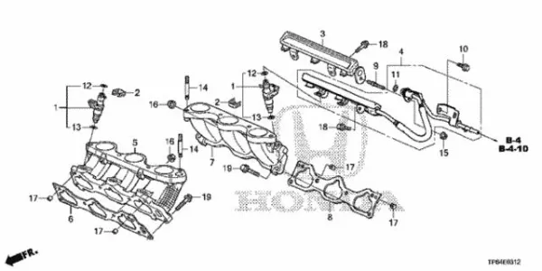 Arandela superior del inyector 91301RDVJ01 Honda