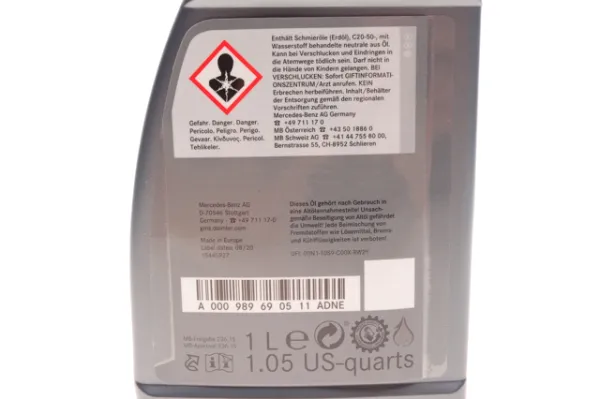 Aceite caja de cambios 000989690511ADNE Mercedes