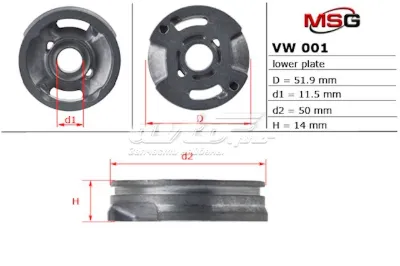 Juego de reparación de bomba de dirección hidráulica MS GROUP VW001LPLATE