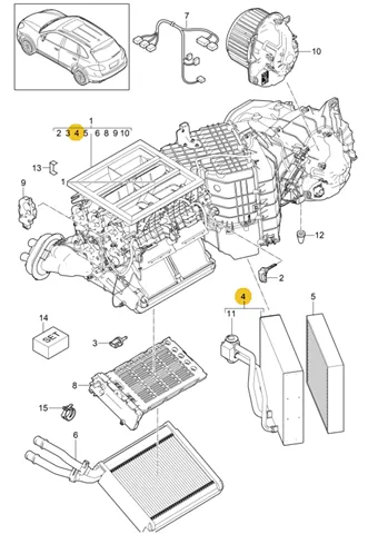 Evaporador de aire acondicionado Porsche Cayenne II