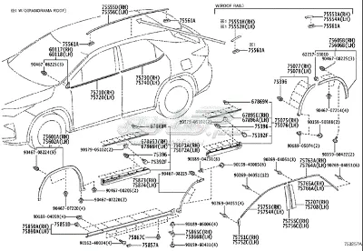 Moldura De Cristal De La Ventana De La Puerta Delantera Izquierda TOYOTA 7572048090