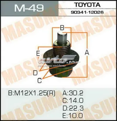 Tapón del cárter de aceite MASUMA M49