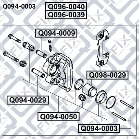 Kit de reparación de pinzas de freno trasero Q0940003 Q-fix