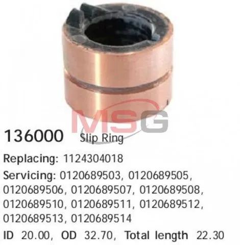Colector de rotor de generador 136000 Cargo