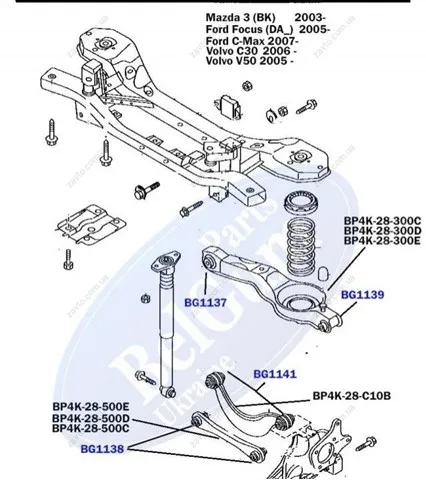 Buje del brazo transversal trasero BG1138 Belgum