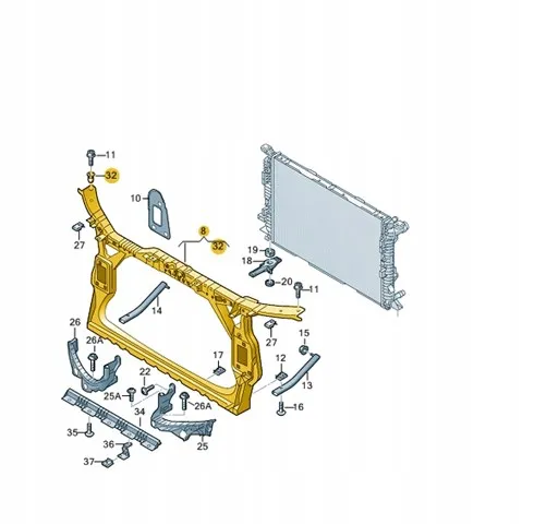 Soporte de radiador 136504 Polcar