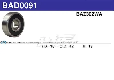 Rodamiento de alternador KOYO 63022RSC3