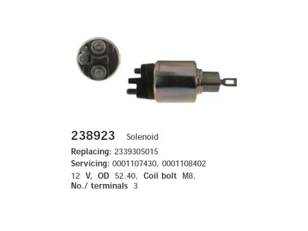 Solenoide de arranque 238836 Cargo