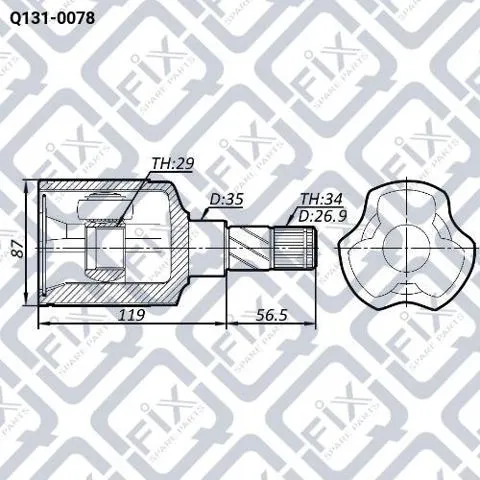 Junta homocinética interna delantera Q1310078 Q-fix