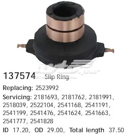 Colector de rotor de generador 137574 Cargo
