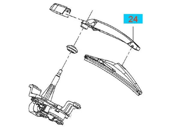 Brazo del limpiaparabrisas, trasero 13240592 General Motors