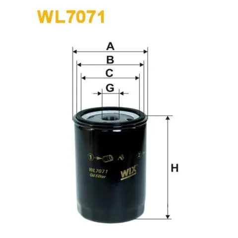 Filtro de aceite WL707112 WIX