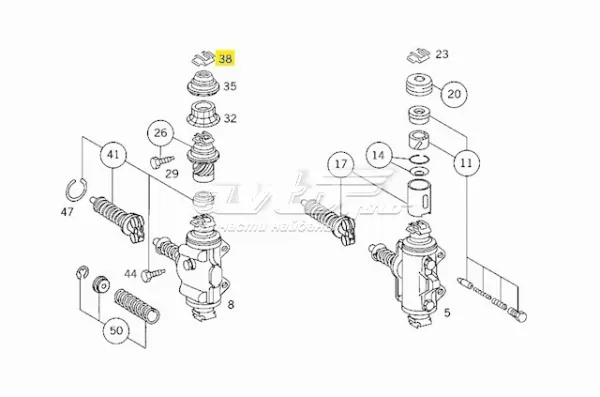 Juego de reparación de cilindro de freno trasero 0004210873 Mercedes