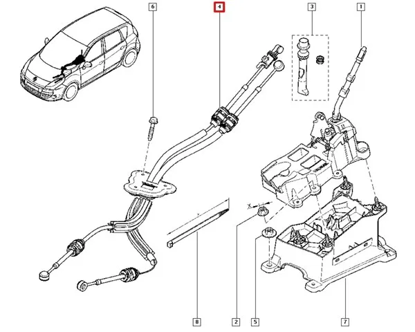 Cable de accionamiento de caja de cambios Renault Scenic GRAND III monovolumen (JZ0, JZ1) (2009 - 2016) precio, desde