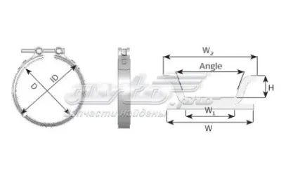 Abrazadera delantera del silenciador DINEX 68858